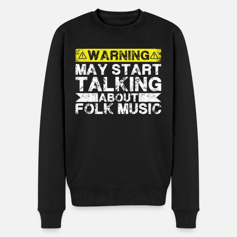 Über Volksmusik Sprechen - Männer Premium Bio Pullover - Schwarz