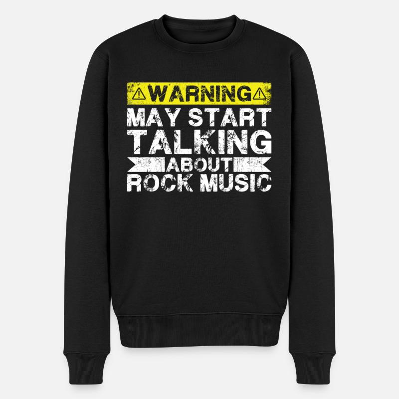Über Rockmusik Sprechen - Männer Premium Bio Pullover - Schwarz