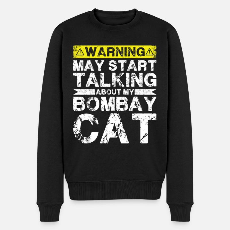 Apropos Bombay Cat - Männer Premium Bio Pullover - Schwarz