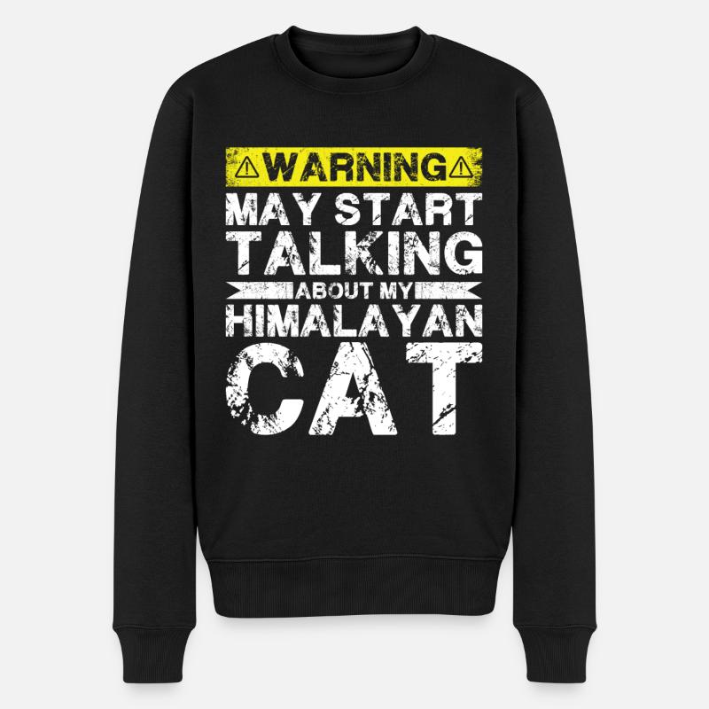 Apropos Himalaya-Katze - Männer Premium Bio Pullover - Schwarz