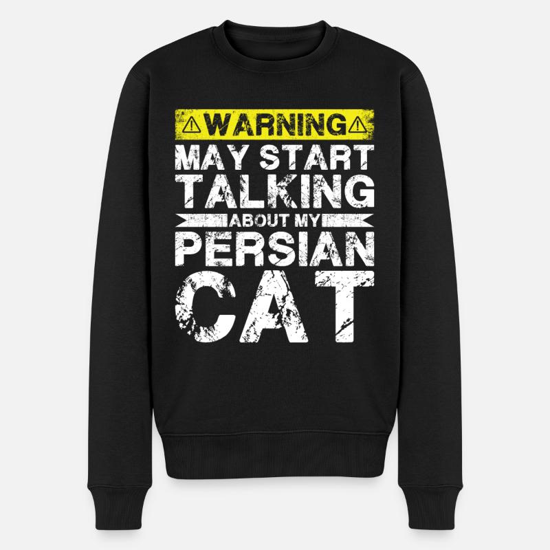 Apropos Perserkatze - Männer Premium Bio Pullover - Schwarz
