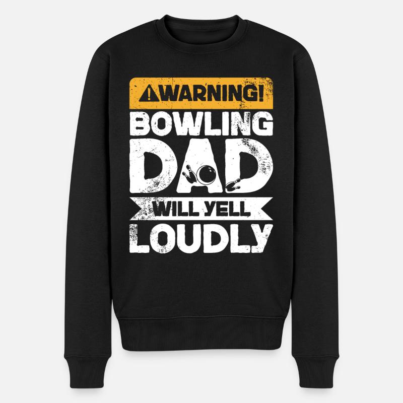 Avertissement Cris - Bowling Dad - Pull Premium bio Homme - noir