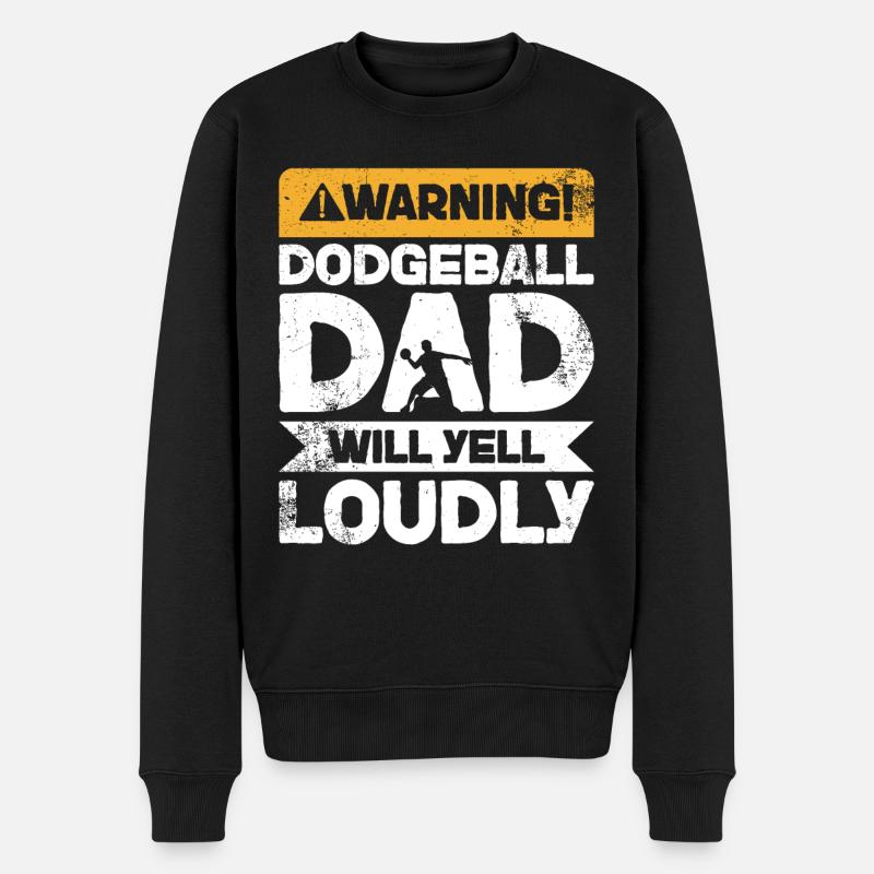 WARNUNG YELL - VADBALLBADE - Männer Premium Bio Pullover - Schwarz