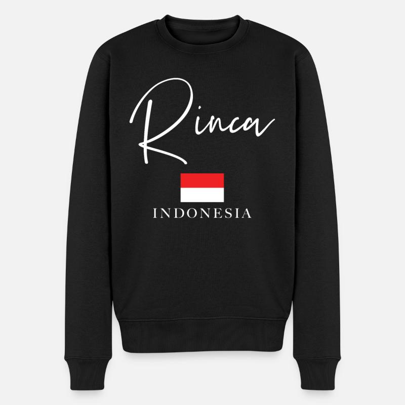 Griechenland Flagge Urlaub - Insel Rinca - Männer Premium Bio Pullover - Schwarz