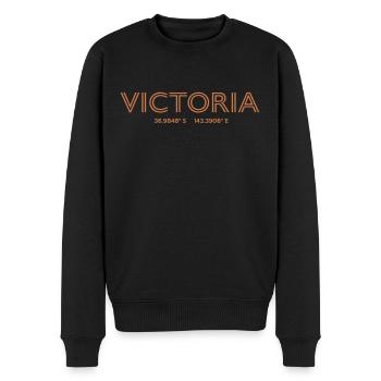 Stadt Koordinaten - Victoria Australia - Männer Premium Bio Pullover - Schwarz - Vorne - Nico (187cm)