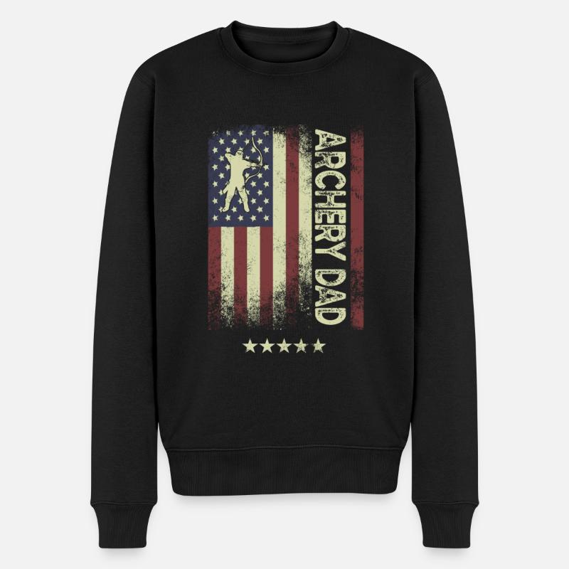 Drapeau américain - Archery Dad - Pull Premium bio Homme - noir