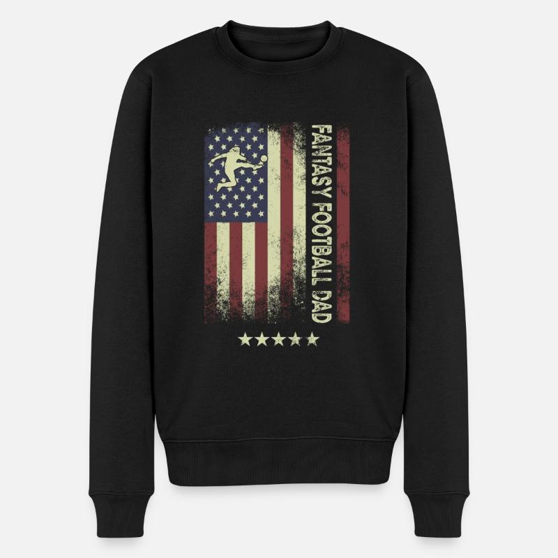 Drapeau américain - Fantasy Soccer Dad - Pull Premium bio Homme - noir