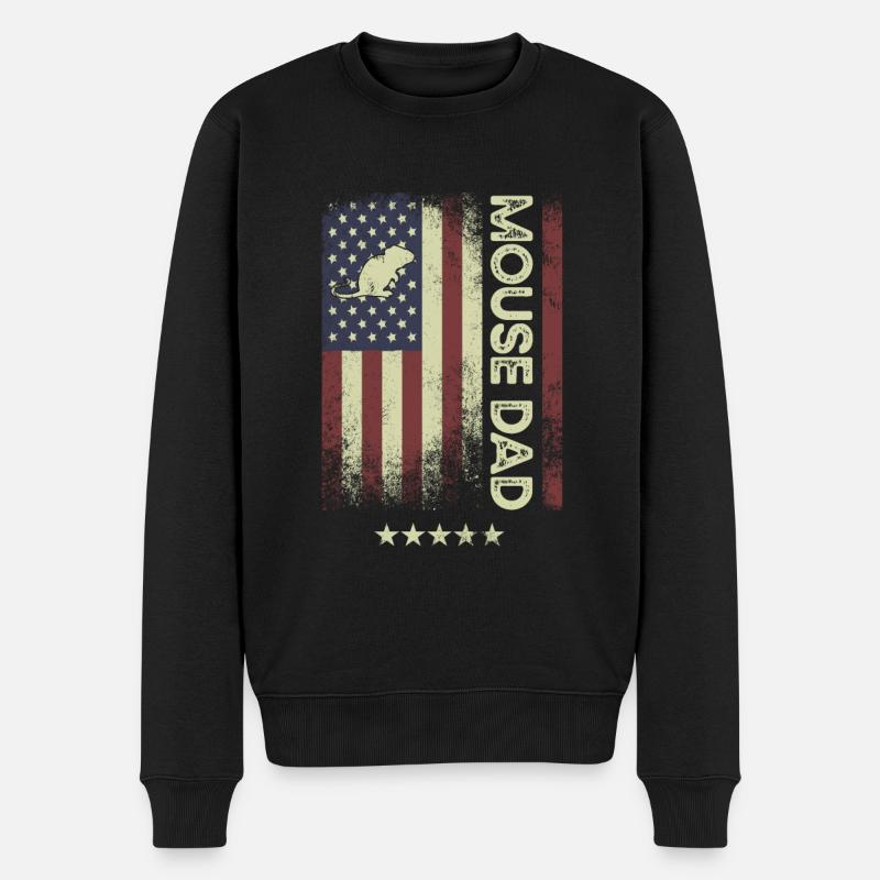 Drapeau américain - Mouse Dad - Pull Premium bio Homme - noir