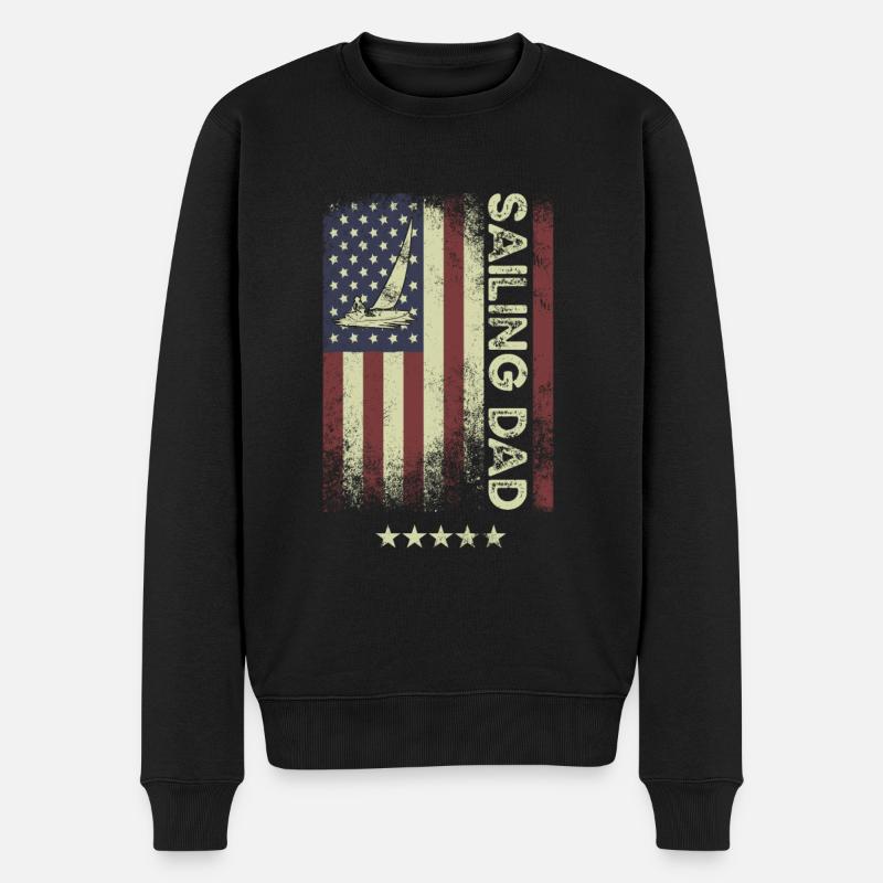 Pavillon américain - Sailing Dad - Pull Premium bio Homme - noir