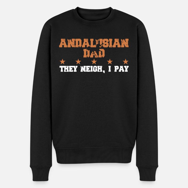 Père du cheval - andalou - Pull Premium bio Homme - noir