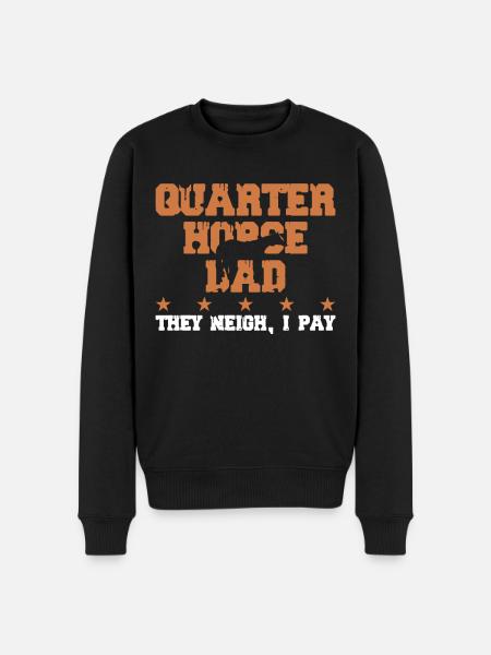 Pferdevater - Quarter Horse - Männer Premium Bio Pullover - Schwarz