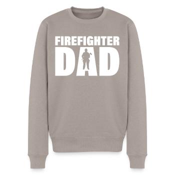 Job - Père pompier - Pull Premium bio Homme - taupe - Devant - Nico (187cm)