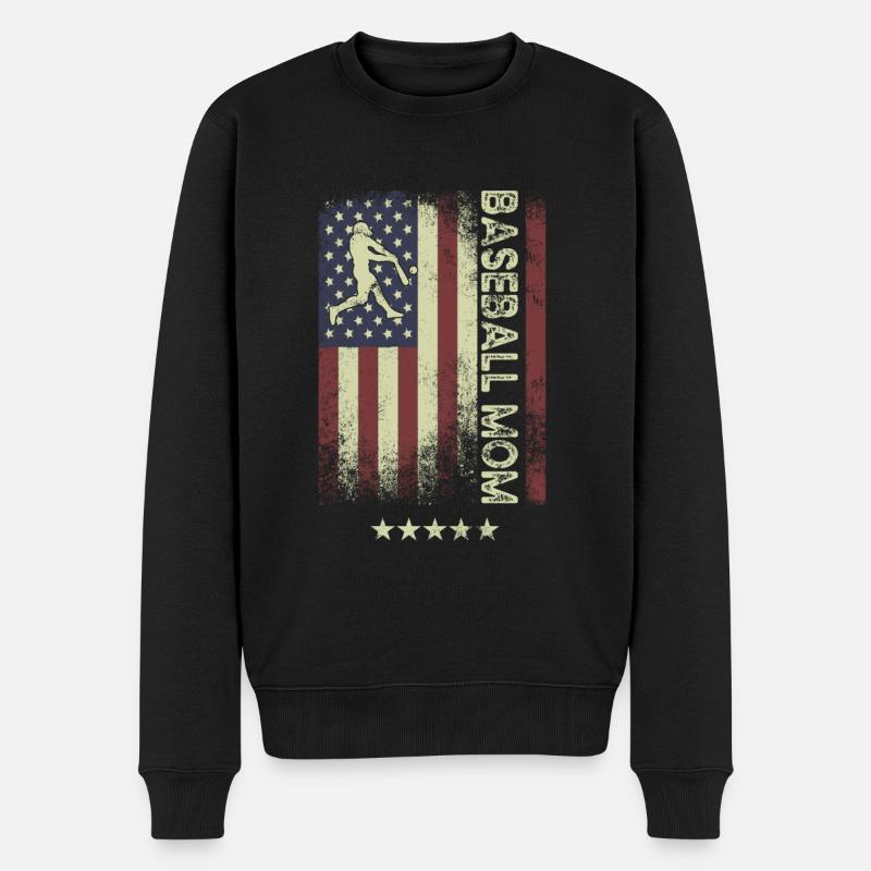 USA Flagge - Baseballmutter - Männer Premium Bio Pullover - Schwarz