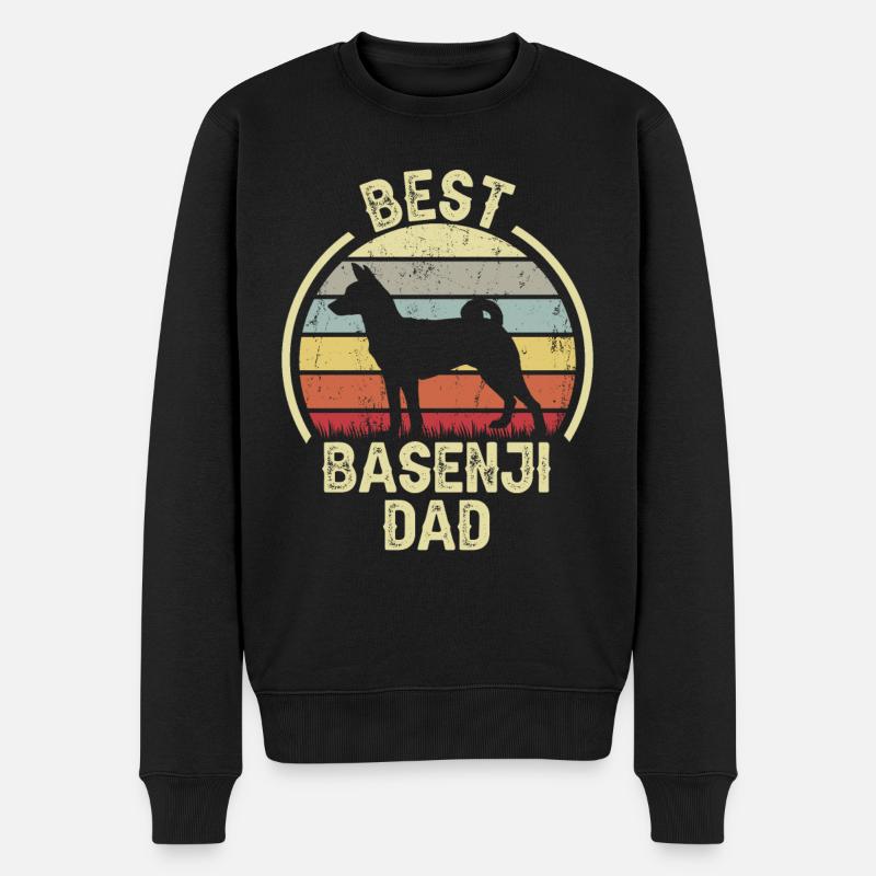 Meilleur père chien - Basenji - Pull Premium bio Homme - noir