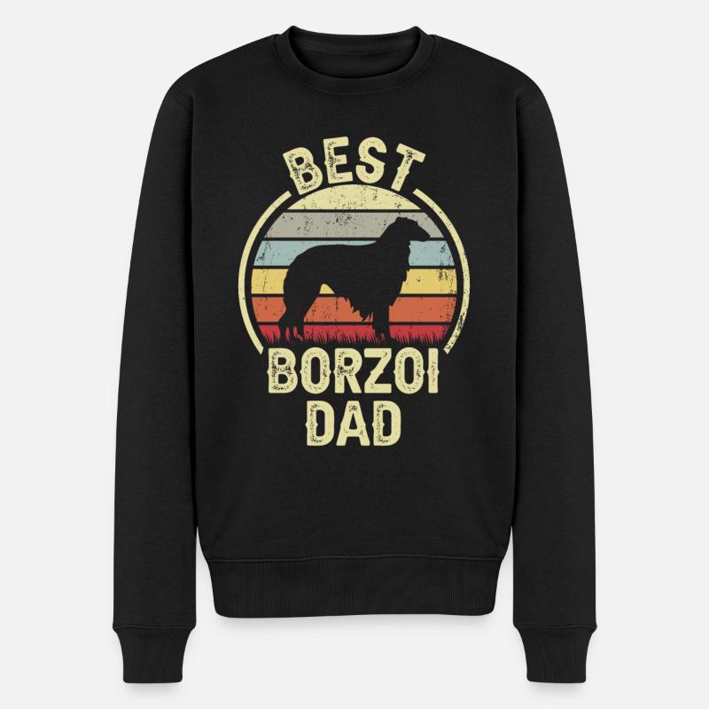 Meilleur père chien - Borzoi - Pull Premium bio Homme - noir