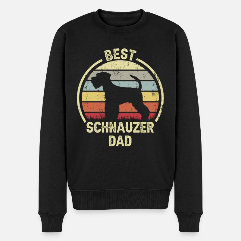 Bester Hund Dad - Schnauzer - Männer Premium Bio Pullover - Schwarz