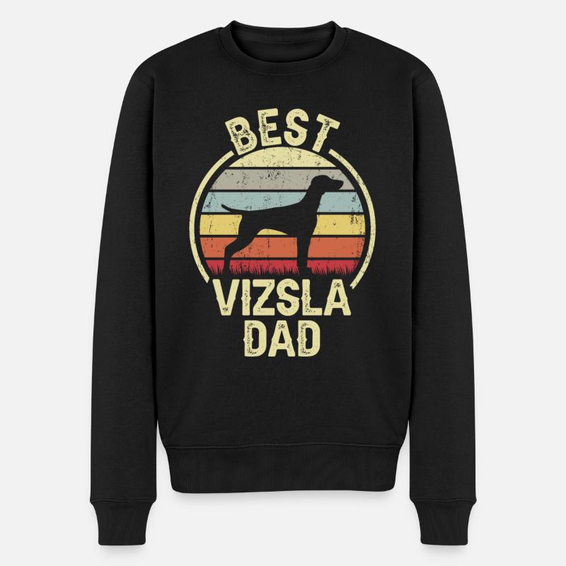 Meilleur père chien - Vizsla - Pull Premium bio Homme - noir