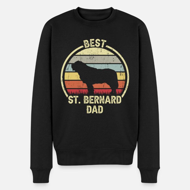 Meilleur père chien - Saint-Bernard - Pull Premium bio Homme - noir