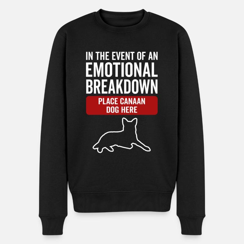 Emotional - Hund Canaan - Männer Premium Bio Pullover - Schwarz