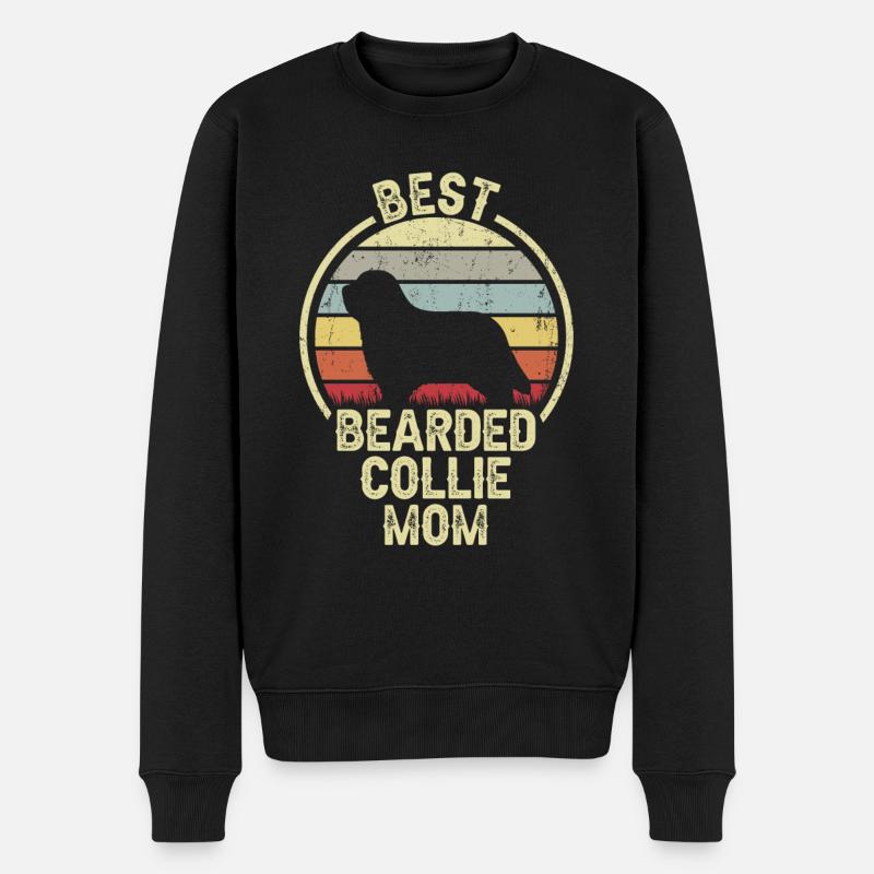 Mère Chienne - Collie barbu - Pull Premium bio Homme - noir
