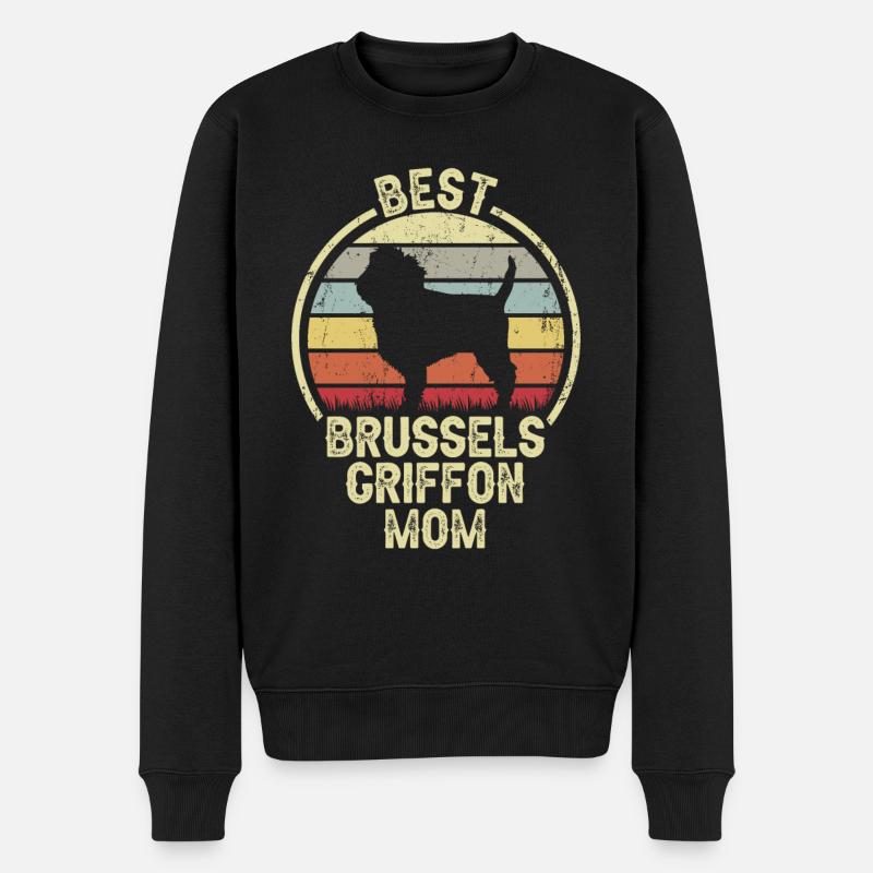Maman chien - Bruxelles Griffon - Pull Premium bio Homme - noir
