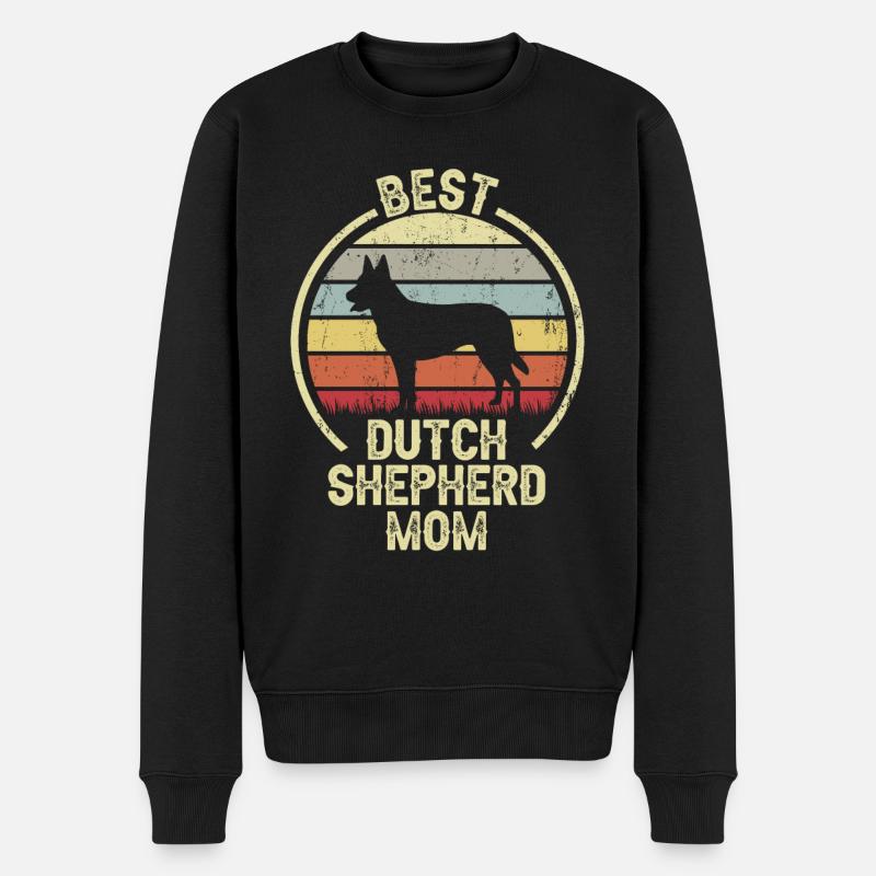 Dog Mom - Berger hollandais - Pull Premium bio Homme - noir