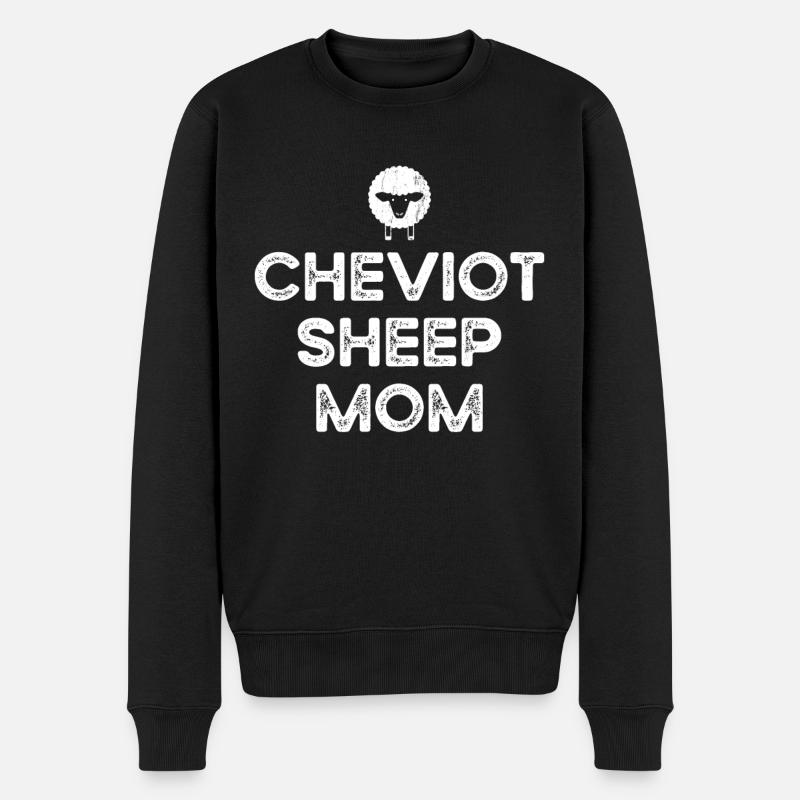 Bauer-Mutter-Mutter - Cheviot-Schaf - Männer Premium Bio Pullover - Schwarz
