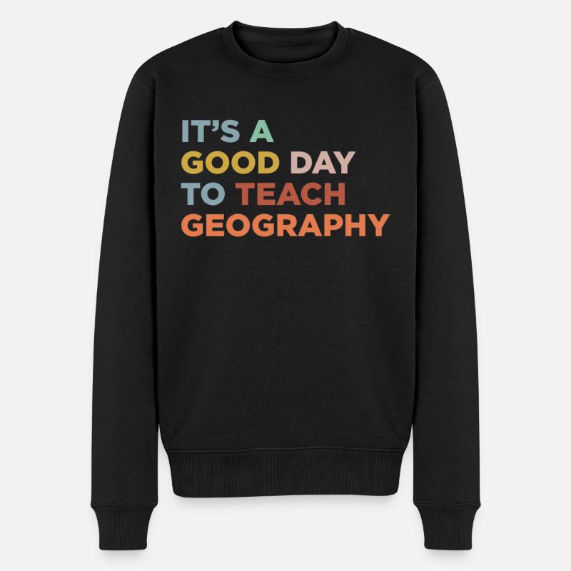 Geografielehrer Unterrichten - Männer Premium Bio Pullover - Schwarz