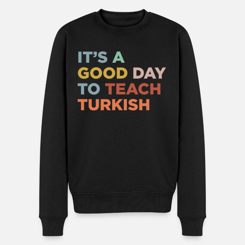 Türkisch Lehrer Unterrichten - Männer Premium Bio Pullover - Schwarz