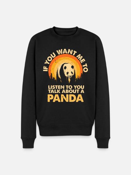 Hear talk about animal panda - Men's Premium Organic Jumper - black