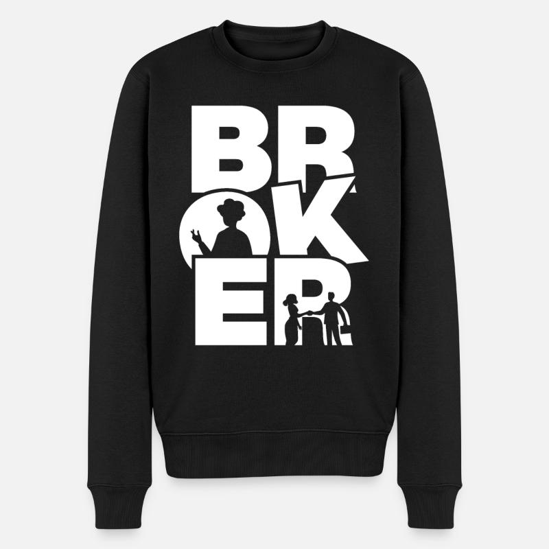 Profession Travail - Courtier - Pull Premium bio Homme - noir