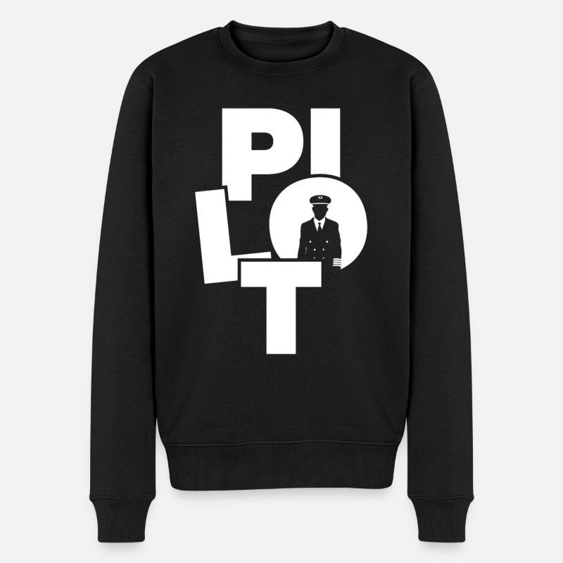 Berufsarbeitsarbeit - Pilot - Männer Premium Bio Pullover - Schwarz