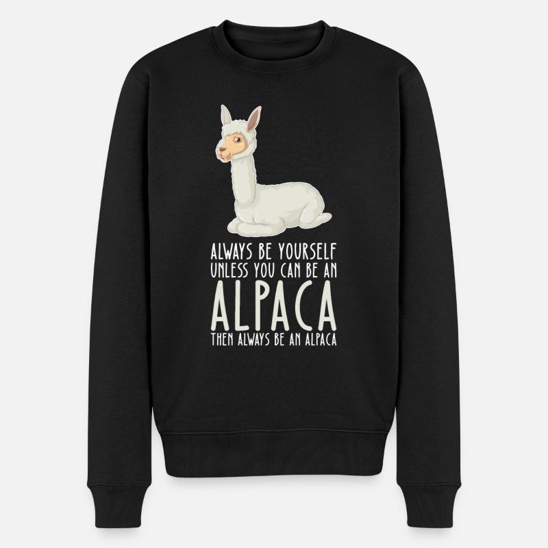 Sei Du Selbst Und Sei Ein Alpaka - Männer Premium Bio Pullover - Schwarz