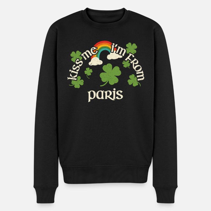 Kiss Me - Saint-Patrick Paris - Pull Premium bio Homme - noir