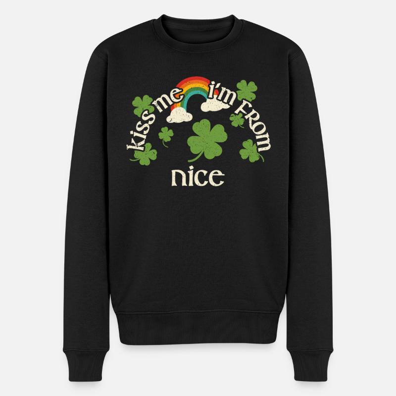 Kiss Me - Saint-Patrick Nice - Pull Premium bio Homme - noir