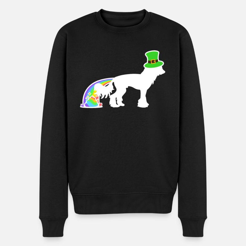 St. Patricks Hund - Chinesische Crested - Männer Premium Bio Pullover - Schwarz