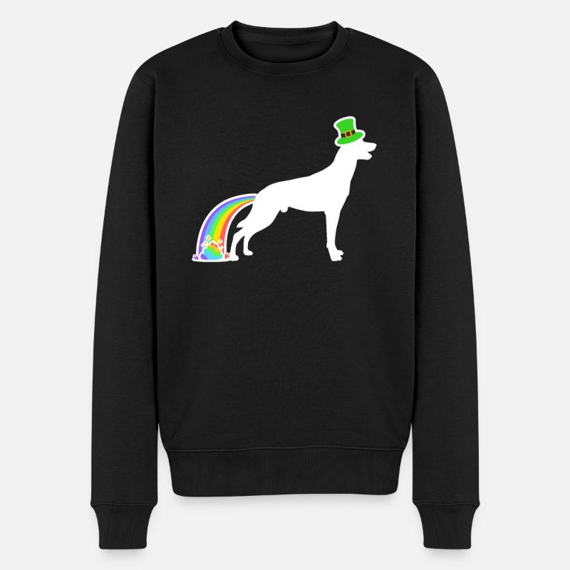 St. Patrick's Dog - Malinois - Männer Premium Bio Pullover - Schwarz