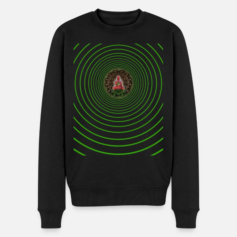 Buddha Energie - Männer Premium Bio Pullover - Schwarz
