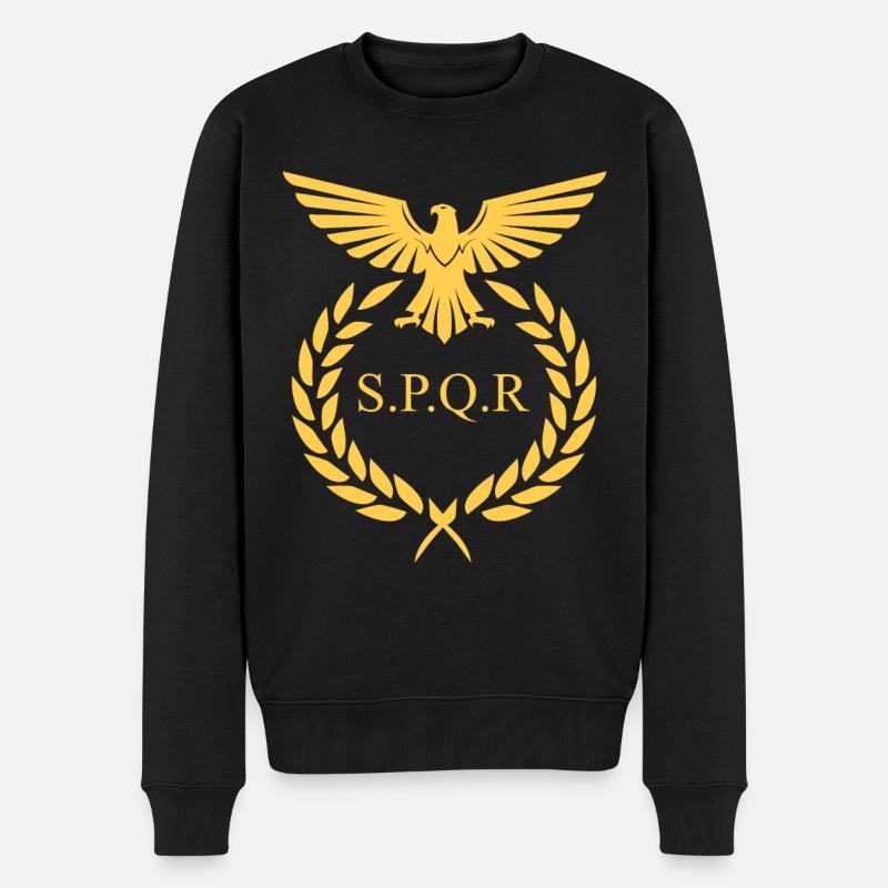 SPQR Historsisches Shirt - Männer Premium Bio Pullover - Schwarz