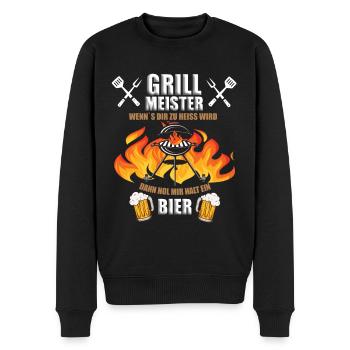 Grillmeister Grillen Bier - Männer Premium Bio Pullover - Schwarz - Vorne - Nico (187cm)