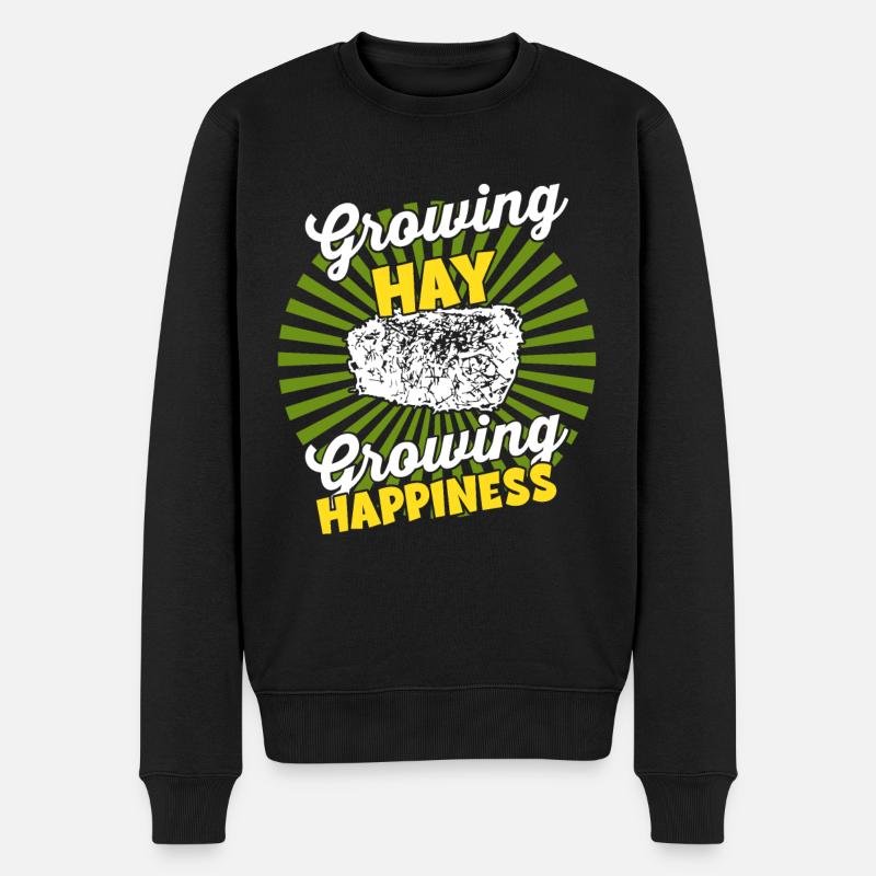 Wachsende Ernte - Farmer Harvest Heu - Männer Premium Bio Pullover - Schwarz