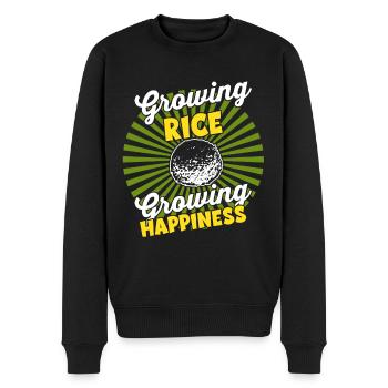 Wachsende Ernte - Farmer Harvest Rice - Männer Premium Bio Pullover - Schwarz - Vorne - Nico (187cm)