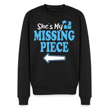 Mein Fehlendes Stück Mein Rätsel - Paar - Männer Premium Bio Pullover - Schwarz - Vorne - Nico (187cm)