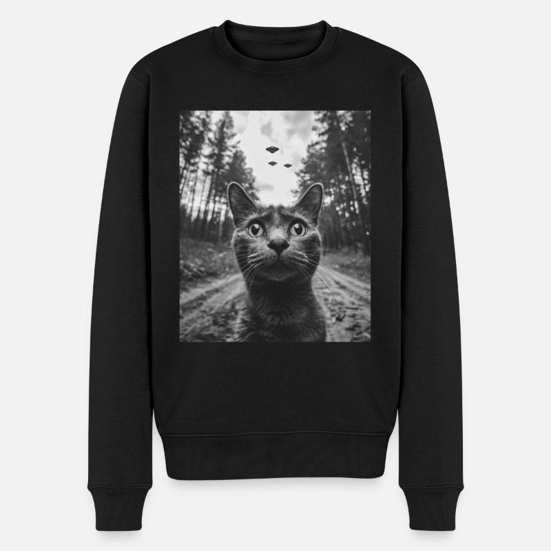 Chat - Alien Selfie Bombay UFO - Pull Premium bio Homme - noir