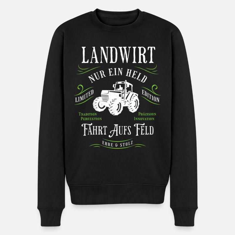 Landwirt Bauer Landwirtschaft - Männer Premium Bio Pullover - Schwarz