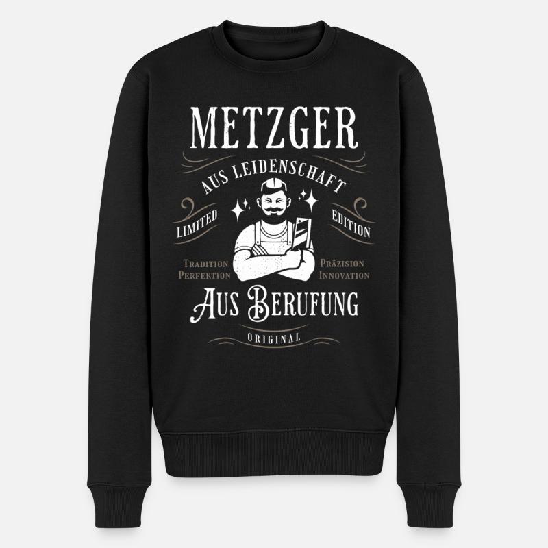 Metzger aus Leidenschaft Fleischer Handwerk - Männer Premium Bio Pullover - Schwarz