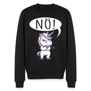 Einhorn NÖ lustiger Spruch grummelig - Männer Premium Bio Pullover - Schwarz - Vorne - Nico (187cm)