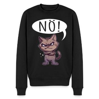 Nope Cat - Men's Premium Organic Jumper - black - Front - Nico (187cm)