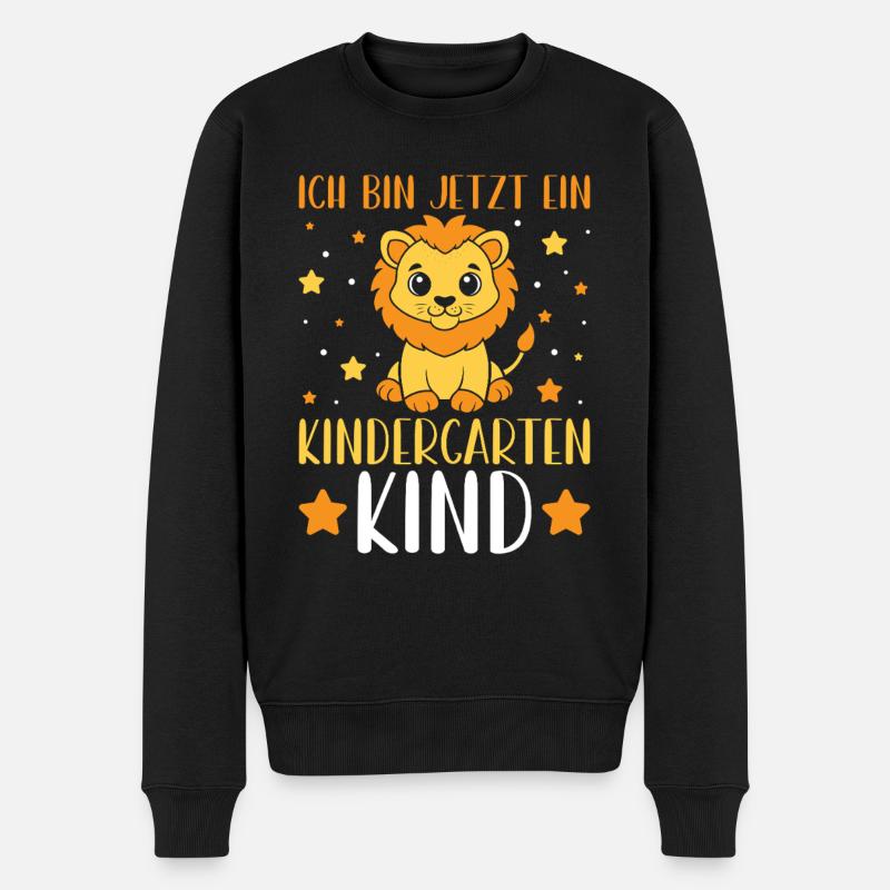 Kinder Kindergartenkind Regenbogen Mädchen - Männer Premium Bio Pullover - Schwarz