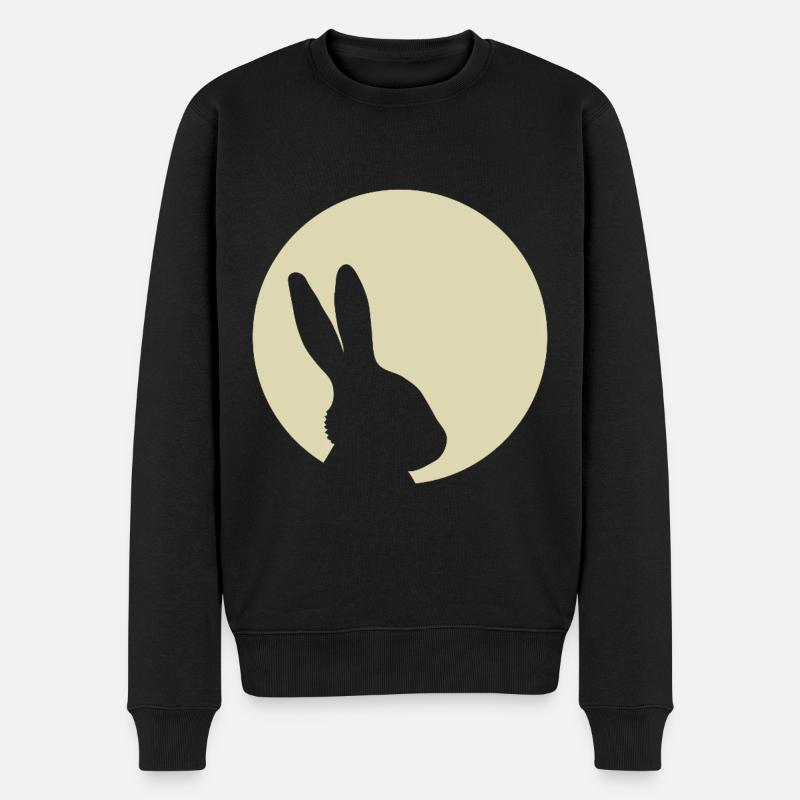 Hase Mond Kaninchen Häschen - Männer Premium Bio Pullover - Schwarz